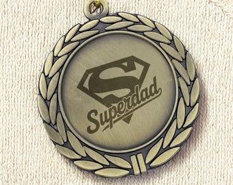 Medaglia In Legno Personalizzata Per Festa Del Papà, Regalo Per Papà E Nonno, Incisione Personalizzabile