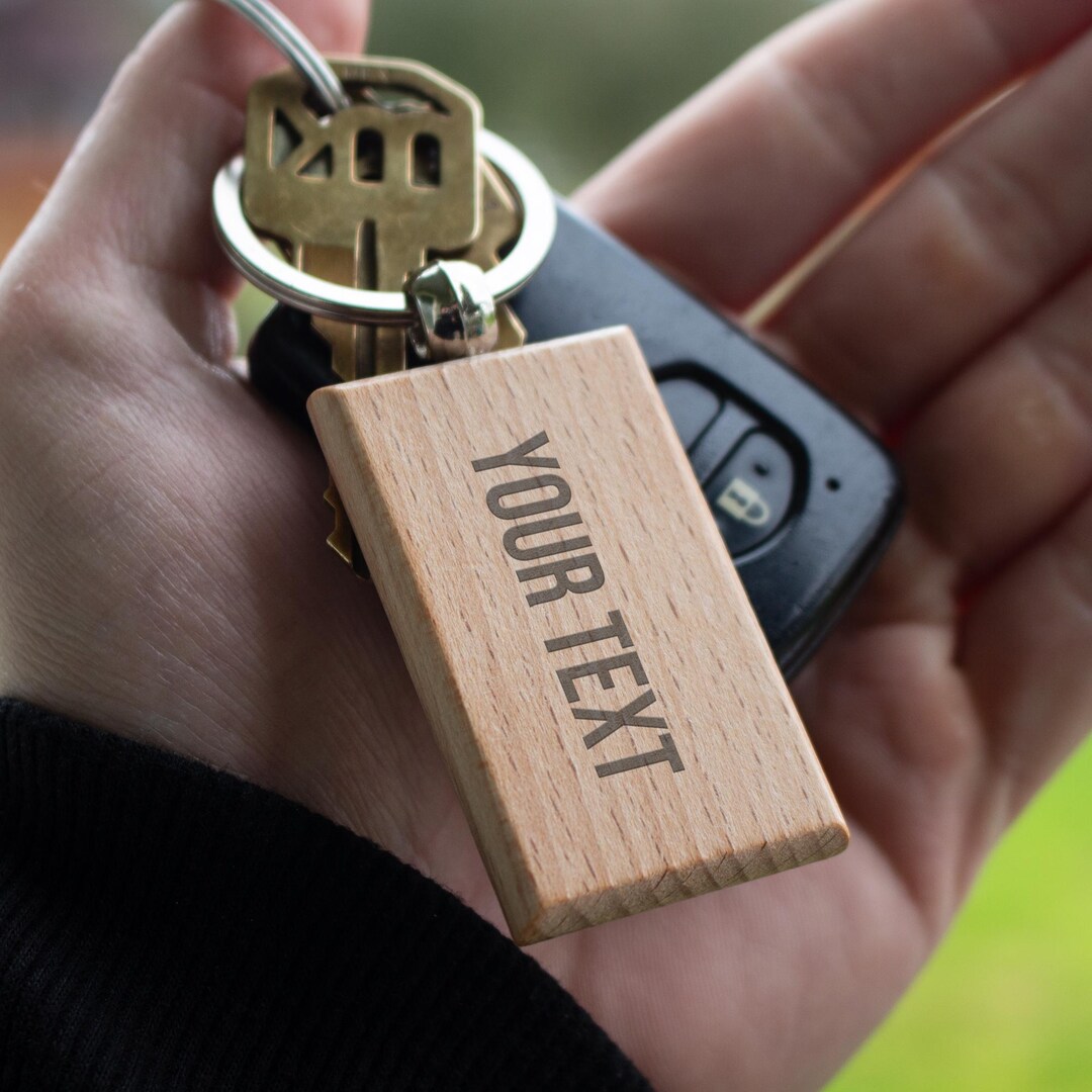 Custom Wooden Keychains - Personalized Engraved Gifts for Home, Car, or ...