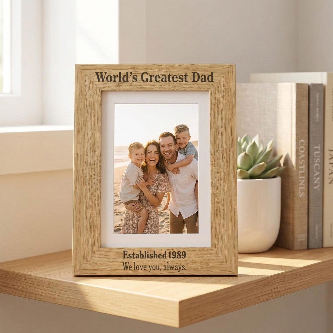 Personalized Photo Frame for Dad Custom Engraved Father's Day Gift ...
