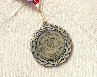 Personalized Birthday Gift Medal, Custom Age Gift, Vintage Limited Edition, Custom Birthday Gift, 40th, 50th, 60th Birthday Gift