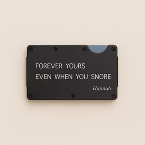 Billetera personalizada divertida: siempre tuya, incluso cuando roncas. Regalo grabado para tu esposo o novio.