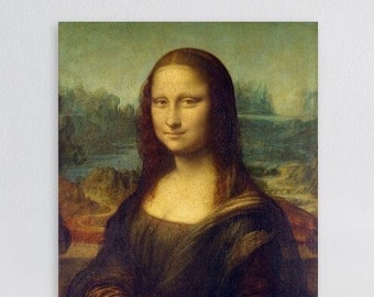 Monna Lisa di Leonardo Da Vinci Stampa poster, Pittura classica, Riproduzione vintage toscana italiana, Arte murale, Idea regalo, Arte classica