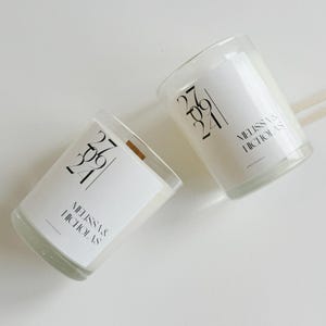 Personalized Wedding Favor Candle | Soy Wax, Wooden Wick
