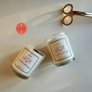 Happy Holidays Personalized Bulk Christmas Gifts, Employee Candle Gifts, Team Gifts for Christmas, Party Thank you Gift 4oz soy candle gift