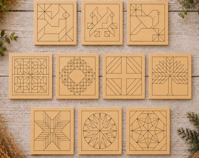 B6 DIY Barn Quilt Pattern Painting Kit, DIY Craft Kit, Ornament Painting Kit, Christmas Craft, Holiday DIY, Holiday Party C6 No Hangers