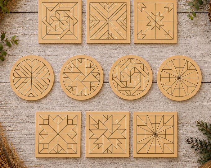 B1 - DIY Barn Quilt Pattern Minis Painting Kit, DIY Craft Kit, Mini Painting Kit, Christmas Craft, Holiday DIY, Holiday Party CO1