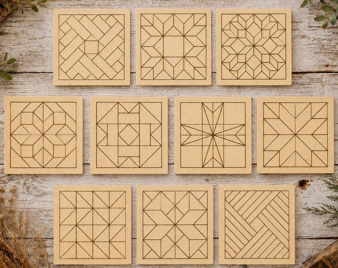B2 - DIY Barn Quilt Pattern Mini Painting Kit, DIY Craft Kit, Mini Painting Kit, Christmas Craft, Holiday DIY, Holiday Party CO2