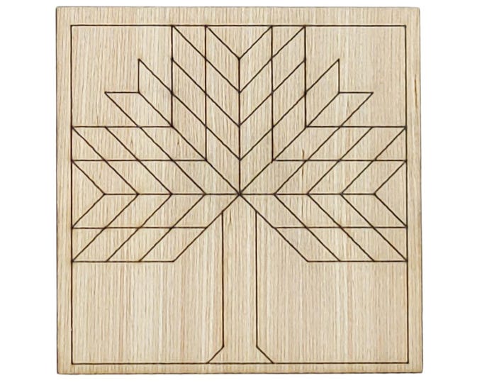 G23 - Geometric Barn Quilt Square, Unfinished Wall Art Square, DIY Paintable, Wood Cutout, Wooden, Art and Crafts, Wall Décor, Mosaic
