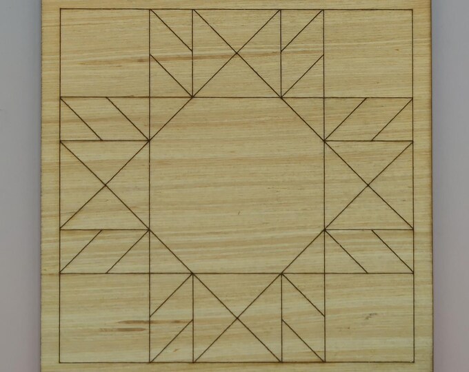 G15 - Geometric Barn Quilt Square, Unfinished Wall Art Square, DIY Paintable, Wood Cutout, Wooden, Art and Crafts, Wall Décor, Mosaic