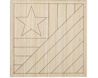 P4 - Folded Flag American Patriotic Barn Quilt Pattern Flag DIY, Unfinished, Wood Barn Quilt, DIY Farm Wall Decor Paintable Wood Decor