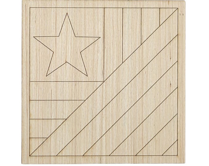 P4 - Folded Flag American Patriotic Barn Quilt Pattern Flag DIY, Unfinished, Wood Barn Quilt, DIY Farm Wall Decor Paintable Wood Decor