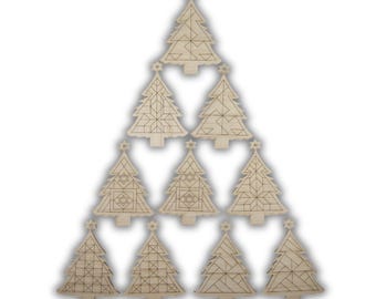 DIY Barn Quilt Pattern Ornaments Painting Kit, DIY Craft Kit, Ornament Painting Kit, Holiday Christmas Craft, Holiday DIY, Holiday Party CO4