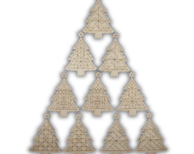 DIY Barn Quilt Pattern Ornaments Painting Kit, DIY Craft Kit, Ornament Painting Kit, Holiday Christmas Craft, Holiday DIY, Holiday Party CO4