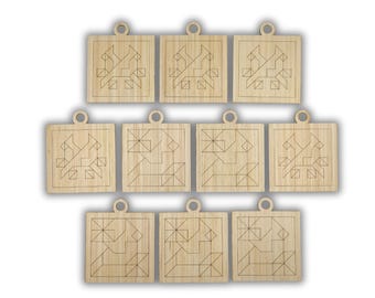 DIY Barn Quilt Pattern Ornaments Painting Kit, DIY Craft Kit, Ornament Painting Kit, Holiday Christmas Craft, Holiday DIY, Holiday Party CO7