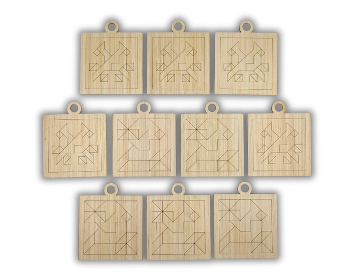 DIY Barn Quilt Pattern Ornaments Painting Kit, DIY Craft Kit, Ornament Painting Kit, Holiday Christmas Craft, Holiday DIY, Holiday Party CO7