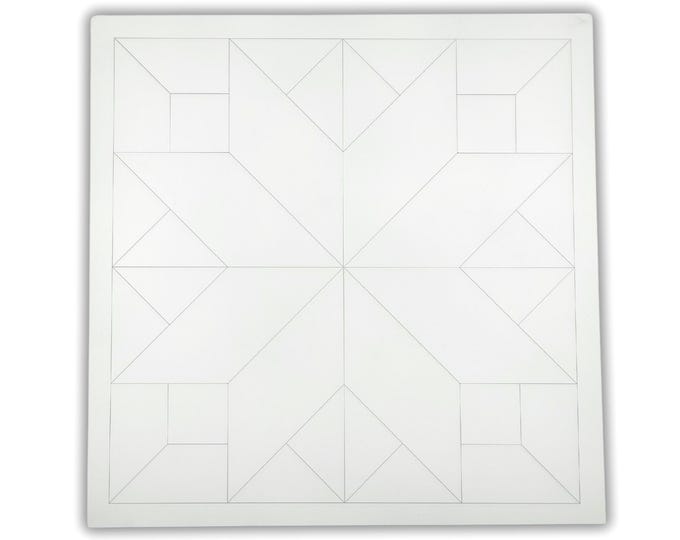 ACM - 12"x 12" Geometric Barn Quilt Square, Sanded & Primed Customized Barn Quilt Kit, Painting Kit Exterior Barn Quilt Make a Barn Quilt