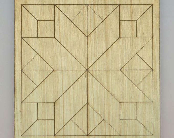 G1 - Barn Quilt Style Quilt Pattern DIY, Unfinished Wood Cutout, Paint by Line, Wood Barn Quilt, DIY Unfinished Paintable Wood Wall Decor