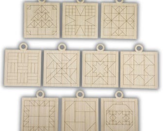 D&D Barn Quilt Pattern Ornaments Painting Kit, DIY Craft Kit, Ornament Painting Kit, Holiday Christmas Craft, Holiday DIY, Holiday Party CO3