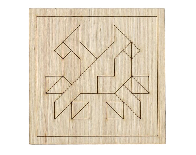 Cardinal Style Quilt Pattern DIY, Unfinished Wood Cutout, Paint by Line, Wood Barn Quilt, DIY Unfinished Paintable Wood Wall Decor