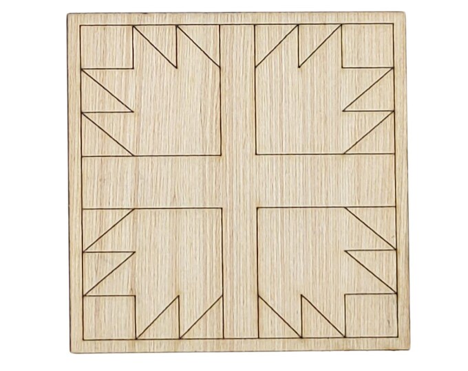 G3 - Bear Claw Barn Quilt Pattern DIY, Unfinished Wood Cutout, Paint by Line, Wood Barn Quilt, DIY Unfinished Paintable Wood Wall Decor