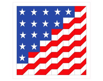 Waiving Flag, Digital Download, Barn Quilt SVG File, Laser Cut File,  Glowforge File, Vector Graphic, Cricut File for Cutting