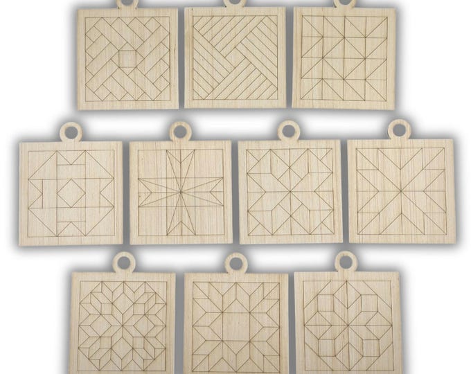 D&D Barn Quilt Pattern Ornaments Painting Kit, DIY Craft Kit, Ornament Painting Kit, Holiday Christmas Craft, Holiday DIY, Holiday Party CO2