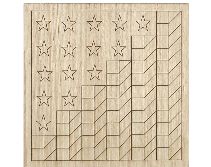 P2 - Patriotic Barn Quilt Pattern American Flag DIY, Unfinished Wood Cutout, Paint by Line, Wood Barn Quilt, DIY Unfinished Paintable Wood