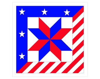 Patriotic Flag, Digital Download, Barn Quilt SVG File, Laser Cut File,  Glowforge File, Vector Graphic, Cricut File for Cutting