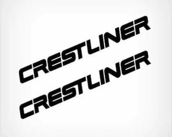 Crestliner Set of (port and starboard)  Replacement boat decals / Stickers. Marine grade material!
