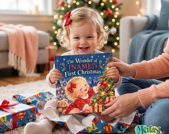 Personalized First Christmas Book for Baby, Custom Name Storybook, Newborn Christmas Keepsake, Stocking Filler Gift
