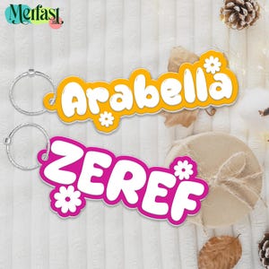 Personalized Kids Backpack Name Tag, Custom Acrylic Name Tag, Back to School Kids Gift, Keychain for Kids, Tag for Kids&#39; School Supplies