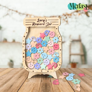 Custom Name Reward Jar, Personalized Reward Jar with Tokens, Motivational Gift for Kids, Classroom Decor, Educational Gift for Kids