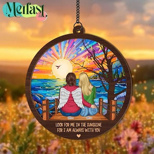 Loss of Mother Suncatcher, Custom Mom Memorial Ornament, Remembrance Keepsake, Sympathy Gift, Family Christmas 2024 Ornament
