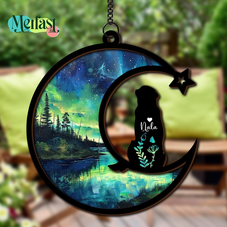 Dog Remembrance Suncatcher, Custom Loss of Dog Gift, Personalized Memorial for Pet Lovers, Sympathy Keepsake Ornament