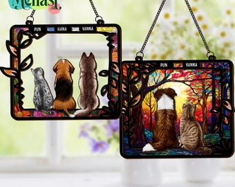 Personalized Dog Loss Sympathy Gift, Custom Dog Memorial Suncatcher, Loss of Pet Sympathy Gift, Pet Memorial Gift, Window Hanging Suncatcher
