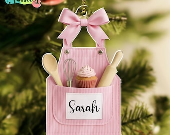 Personalized Baking Ornament, Baking Apron Keepsake, Christmas Gift for Grandma or Mom, Baker Holiday Ornament