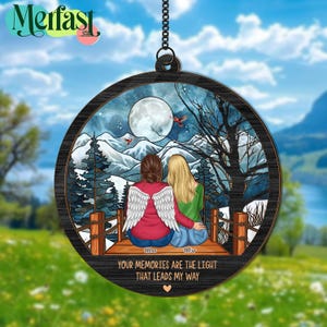 Custom Memorial Suncatcher, Bereavement Gift, "I Am Always with You" Ornament, Sympathy Gift for Loss of Parent, Christmas Remembrance Keepsake
