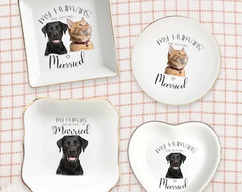 My Humans Are Getting Married, Personalized Pet Ring Holder Dish, Custom Pet Engagement Jewelry Tray, Wedding Gift for Pet Owners, Pet Gifts
