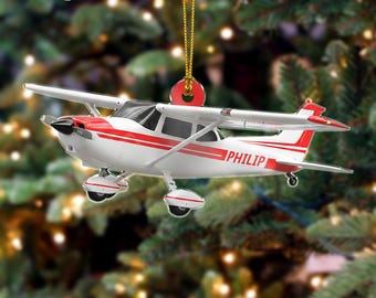 Personalized Pilot Plane Ornament: Custom Name Aircraft Keepsake, Aviation Lover Christmas Gift