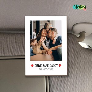 Custom Photo Sun Visor Clip for Dad, Grandpa, Car Visor Clip with Photo, Drive Safe Visor Clip, Father's Day,Birthday Present,Christmas Gift