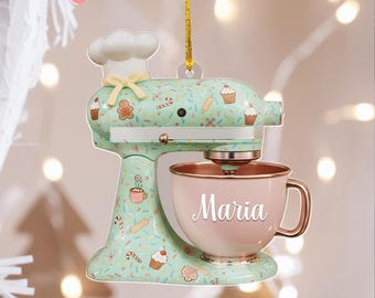 Personalized Baking Mixer Ornament, Custom Kitchen Keepsake, Christmas Gift for Bakers, Baking Lover Holiday Ornament