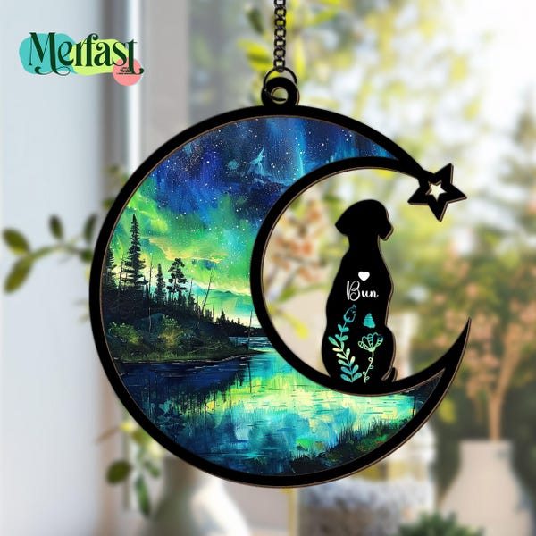Personalized Loss Of Dog Sympathy Suncatcher, Dog Memorial Gift, Pet Memorial Suncatcher, Loss of Dog Gift, Dog Remembrance Gift, Dog Lovers