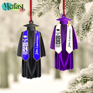 2025 College Graduation Ornament, Custom Grad Gift, High School Graduation Keepsake, Graduation Gown Ornament, Personalized Grad Gifts