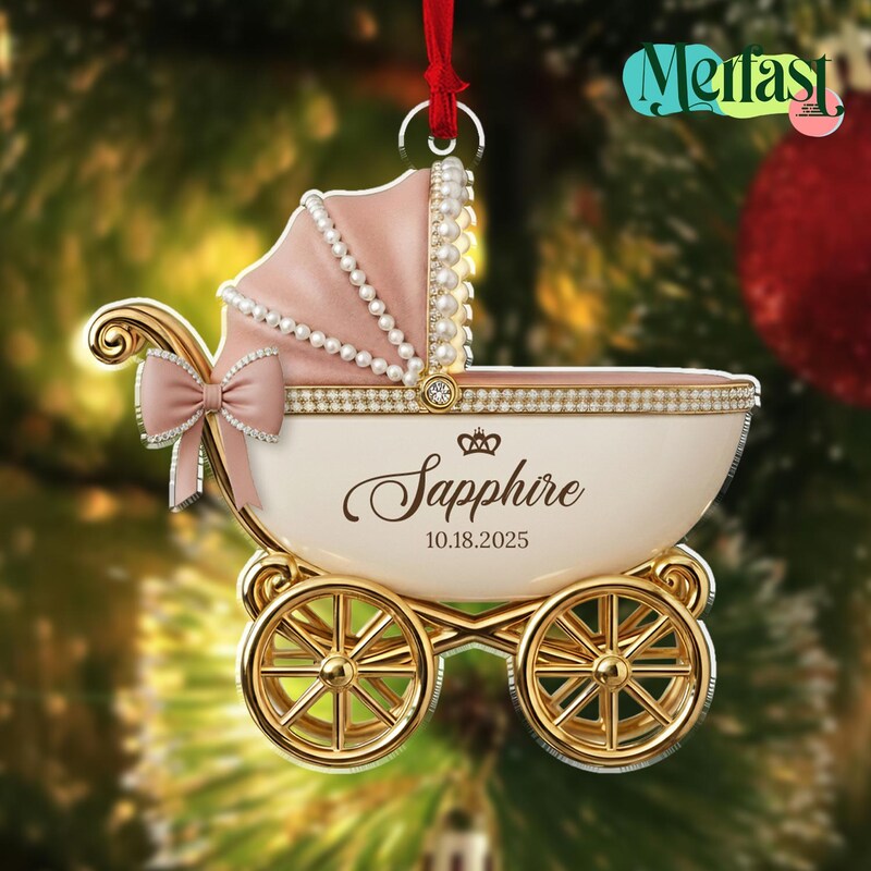 Pink Carriage Ornament Etsy