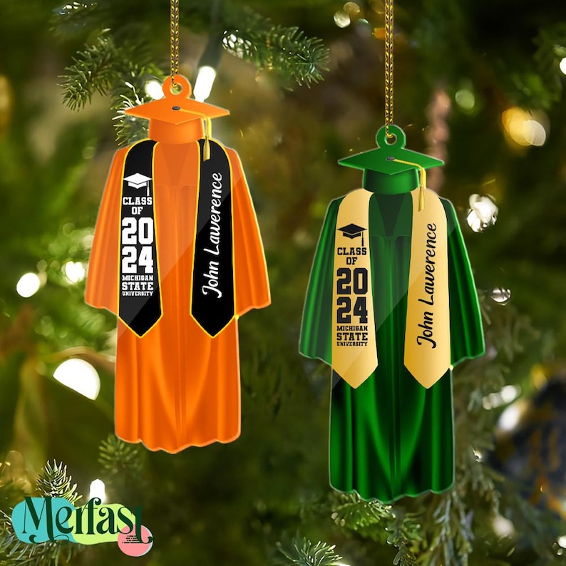 Class of 2025 Ornament, Personalized Graduation Ornament, High School Grad Gift, College Graduation Keepsake, Unique Custom Graduation Gifts
