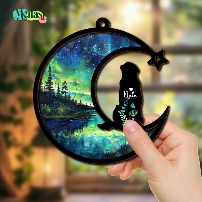 Personalized Pet Memorial Gift, Custom Dog Sympathy Suncatcher, Loss of Dog Keepsake, Dog Memorial Ornament for Windows