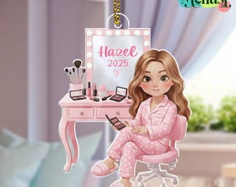 Personalized Makeup Table Ornament: Custom Name Cosmetic Decor, Beauty Gift for Her