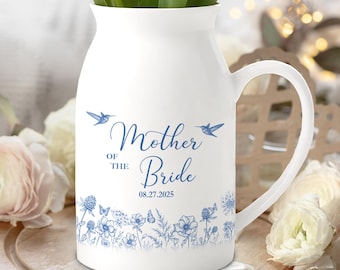 Custom Wedding Gift for Mother of the Bride, Custom Wedding Vase, Flower Vase for Mom, Groom’s Mom Wedding Gift, Ceramic Keepsake, Mom Gifts