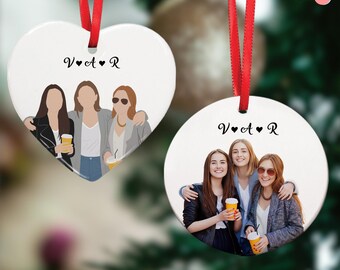 Personalized Besties Photo Ornament: Acrylic Christmas Gift