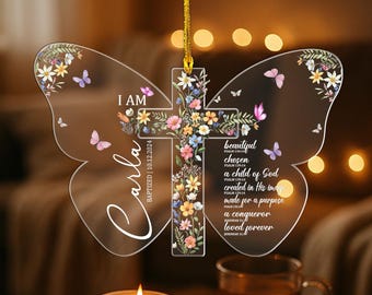 Personalized Baby Baptism Ornament 2025: Baby Christening Gift, Newborn First Christmas Keepsake